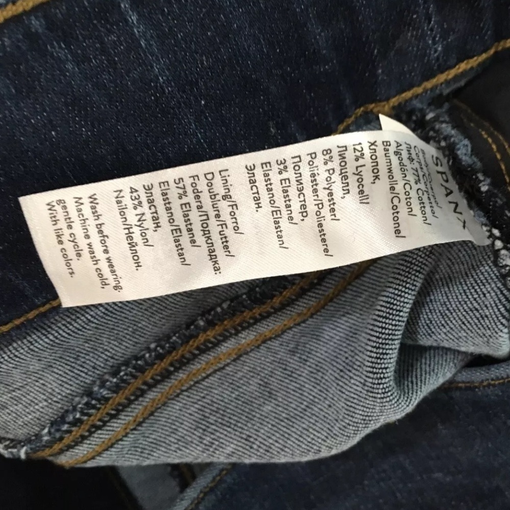 SPANX jeans legging pants Distressed Skinny Blue hi rise size m - Picture 4 of 5